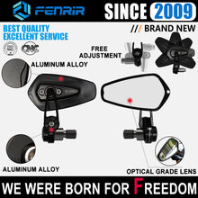 Load image into Gallery viewer, FENRIR CNC Aluminum Alloy Cafe Racer Black Motorcycle Bar End Mirrors Folding Side Handlebar Mirror For MT07/MT09(13-20)/MT10/MT01/MT125/XSR700/XSR900/FZ6/FZ07/FZ09/FZ10/FZ1/TMAX/XJ6/VStar/XJR1300